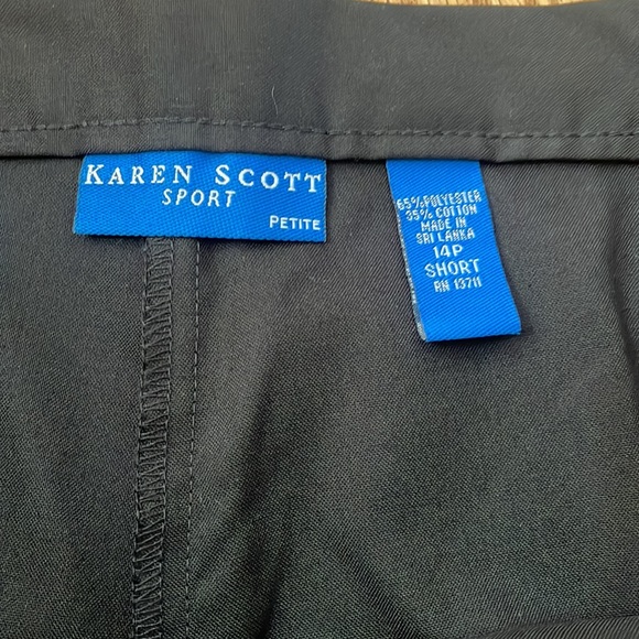 Karen Scott sport black pant with elastic waist size 14P short new with … - Picture 7 of 8